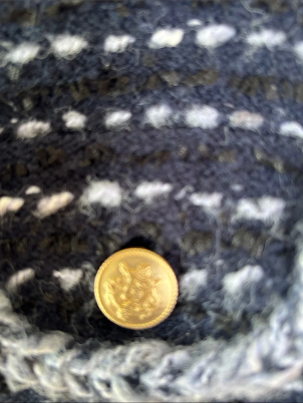 J. Crew Black, Navy and White Tweed Cropped Jacket with Gold Buttons